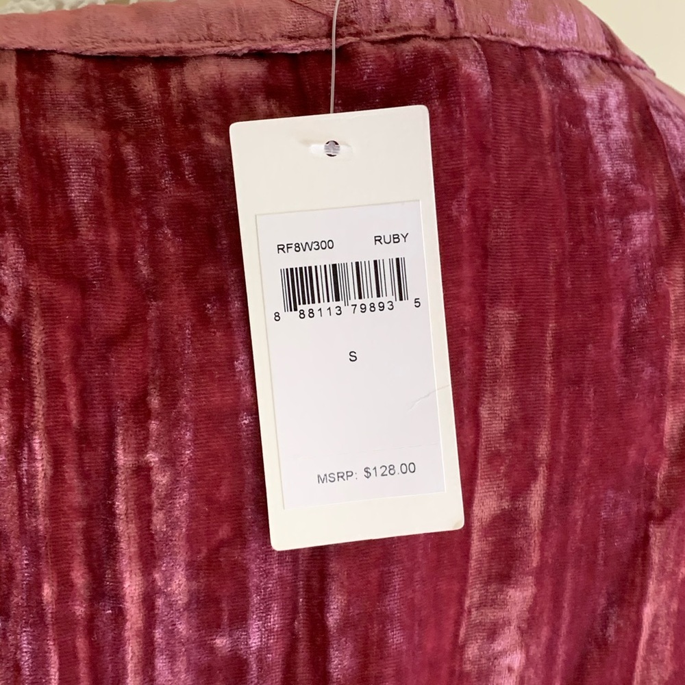 Splendid Women's Velvet Short Sleeve Tee Ruby - Picture 7 of 8